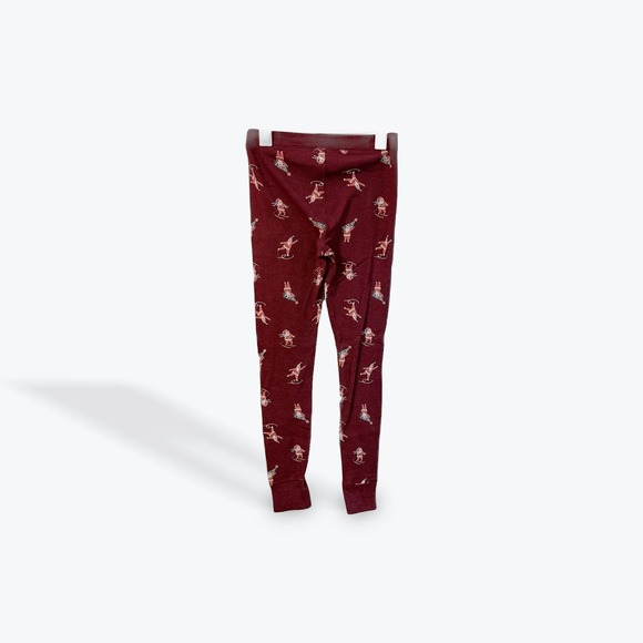 Old Navy Womens Burgundy Christmas Santa Gnome Pajama Sleepwear Pants Size S - Picture 2 of 5